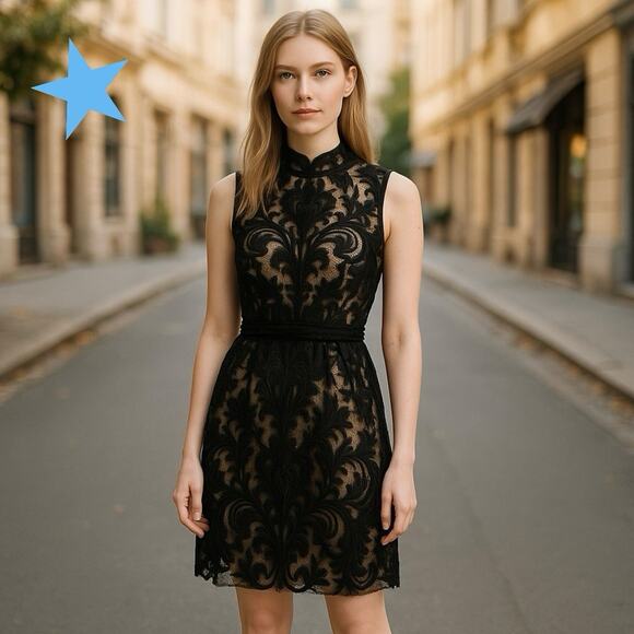 chinese dress ladies Size M Yoana Baraschi Black Dress – The Couture Concierge main image 1